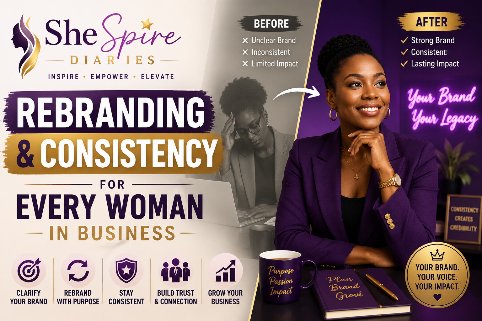 SheSpire Diaries: Rebranding And Consistency For Every Woman In Business