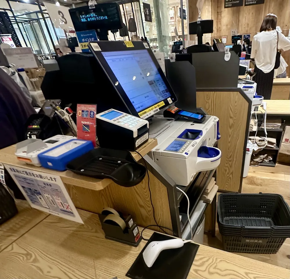 A retail cash register used to record customer payments