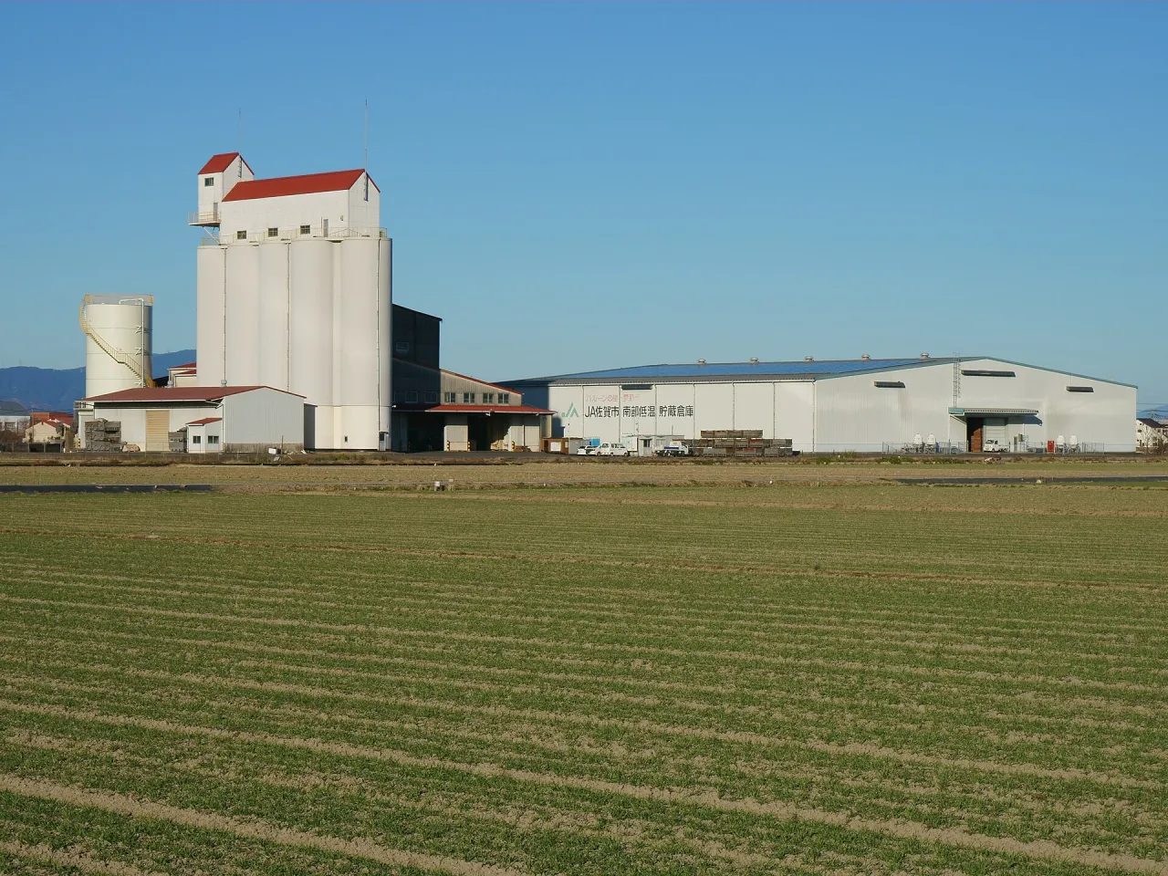 Rice storage warehouses used by an agricultural cooperative